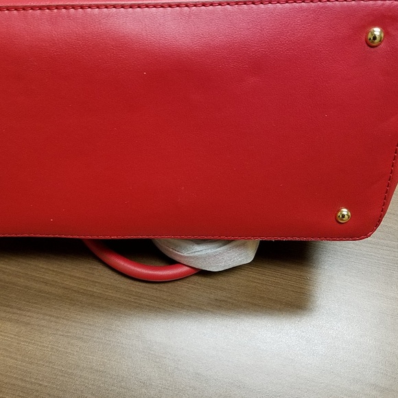 3X HOST PICK Ralph Lauren "Winifred" Red and Gold Leather Bag. - Picture 4 of 8